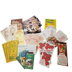 38 Vintage Random Cookbook Recipe Pamphlet Lot Doubles Ephemera